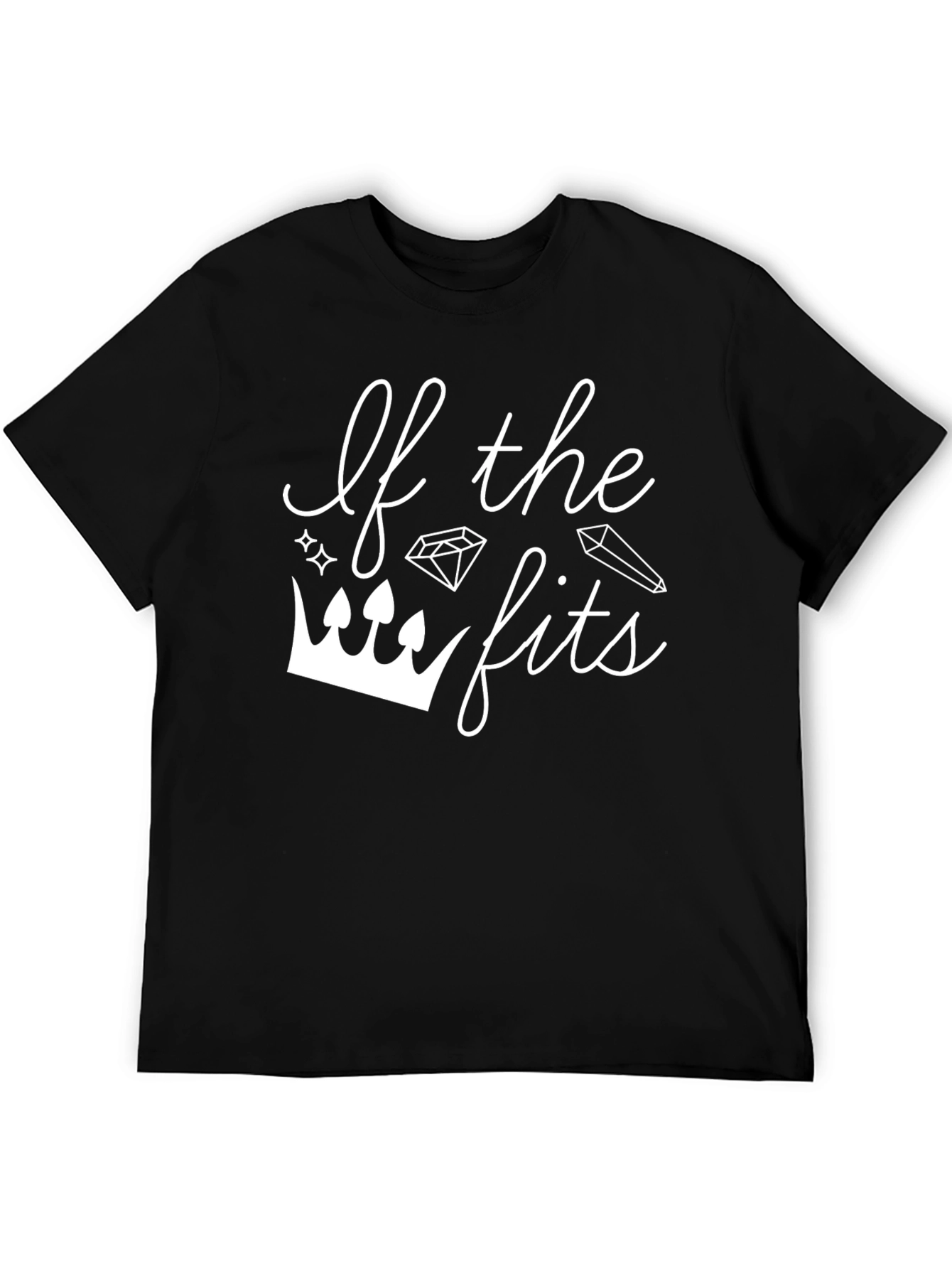 Camiseta Negra con Diseño If the Crown Fits