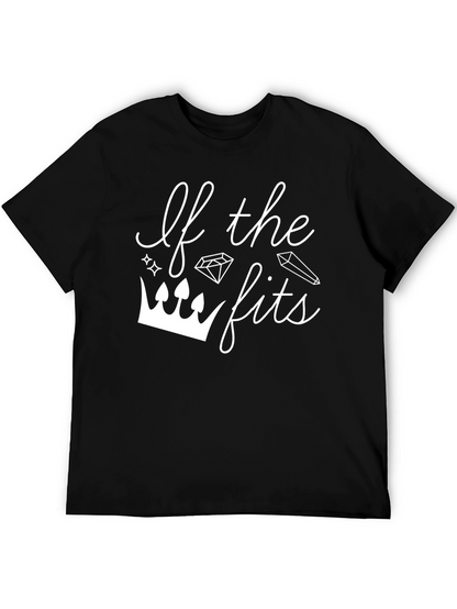 Camiseta Negra con Diseño If the Crown Fits