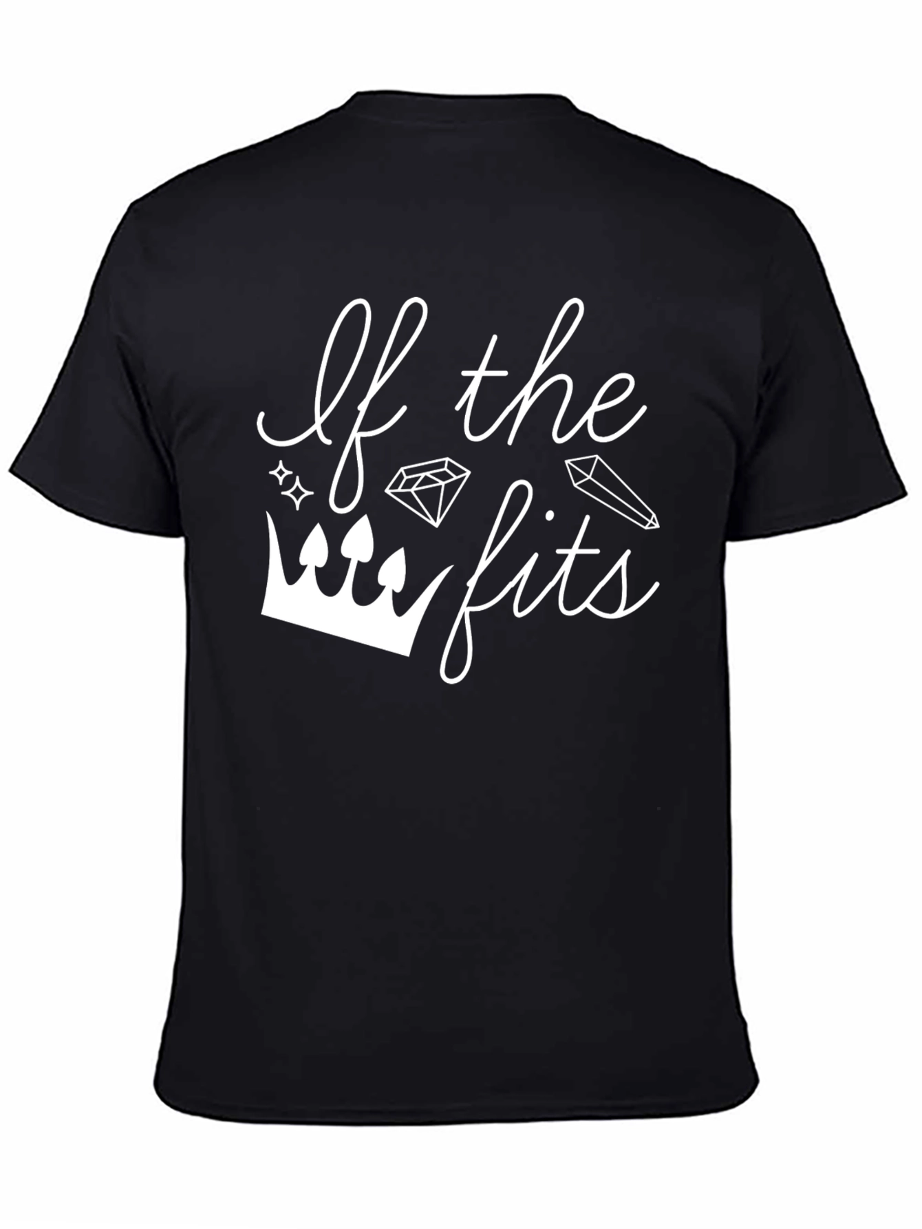 Camiseta Negra con Diseño If the Crown Fits
