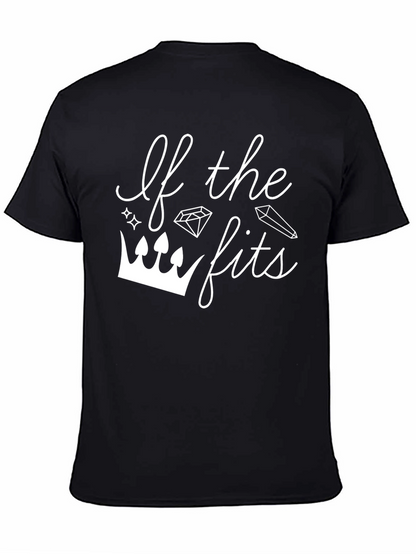 Camiseta Negra con Diseño If the Crown Fits