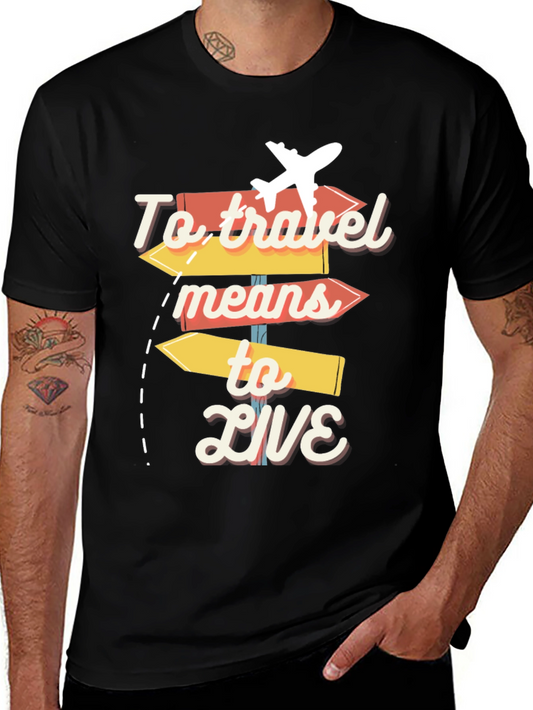 Camiseta Negra con Diseño de Viaje