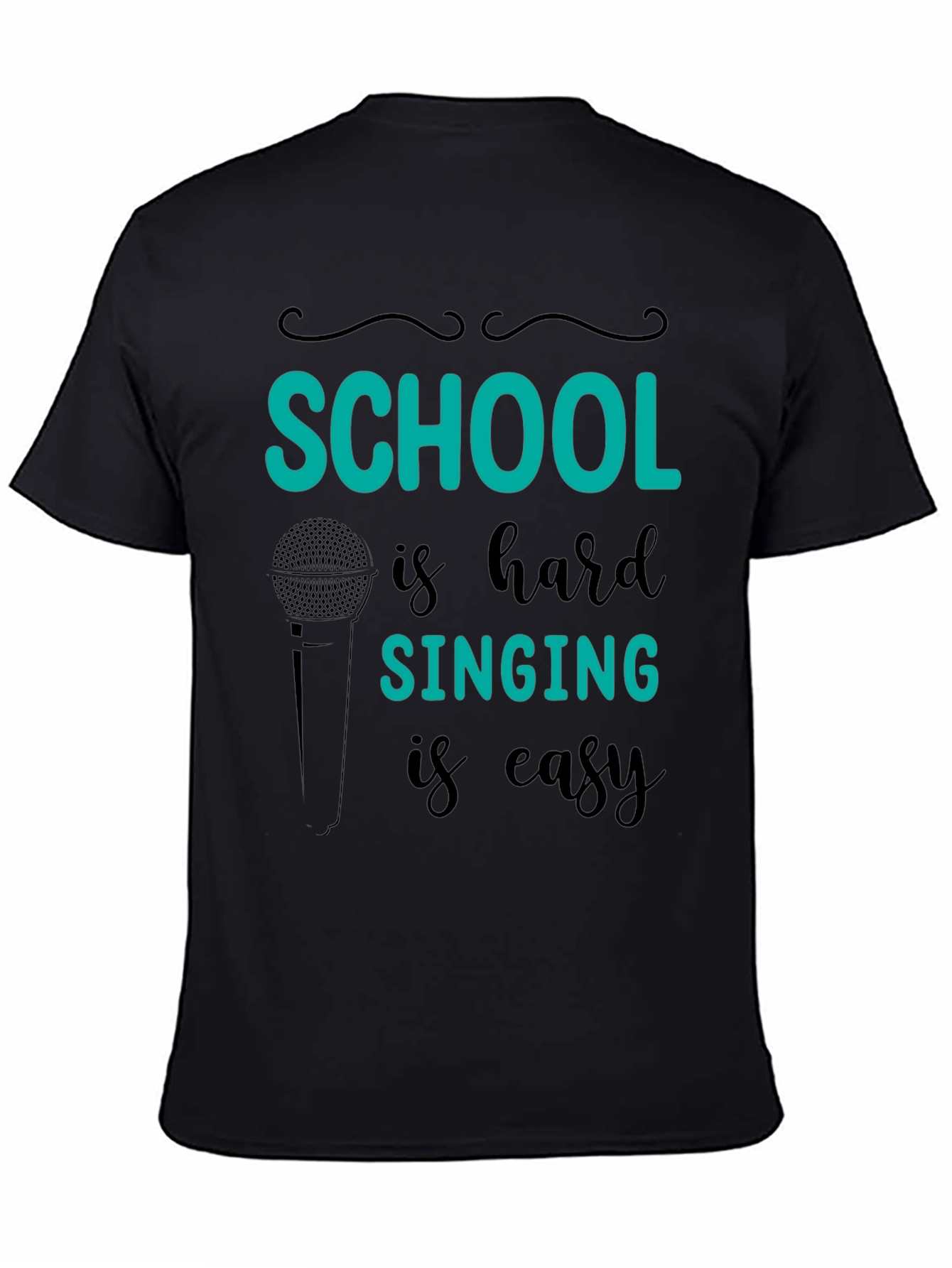 Camiseta Negra School is hard SINGING is easy