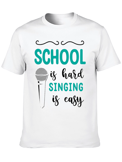 Camiseta Negra School is hard SINGING is easy