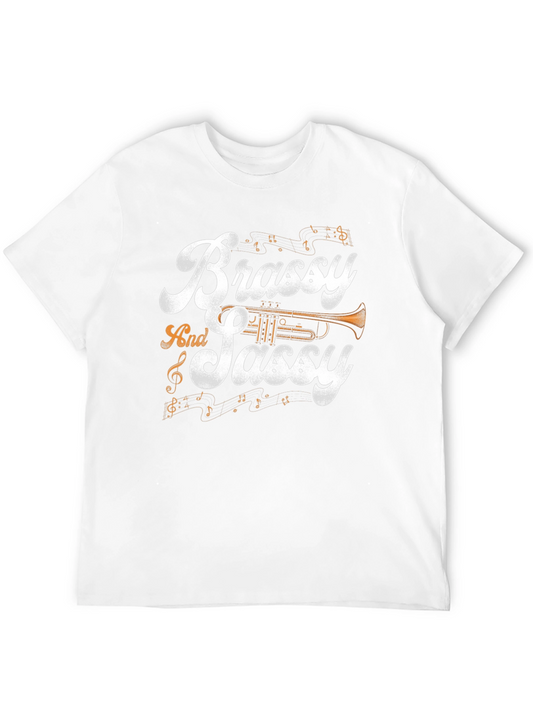 Camiseta Negra Brassy And Sassy con Diseño Musical