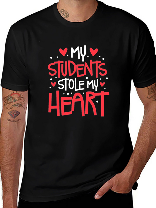 Camiseta Negra con Diseño My Students Stole My Heart