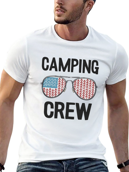 Camiseta Negra Camping Crew Gafas Reflejantes
