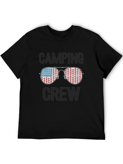 Camiseta Negra Camping Crew Gafas Reflejantes