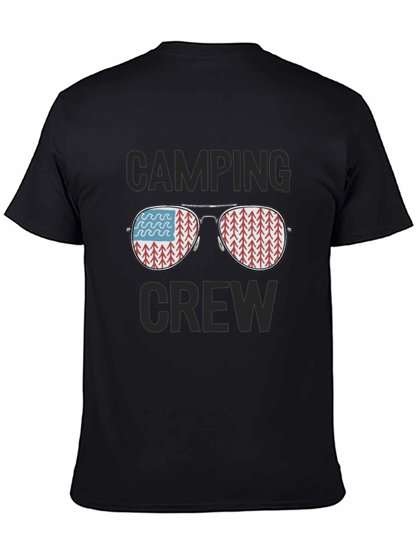 Camiseta Negra Camping Crew Gafas Reflejantes