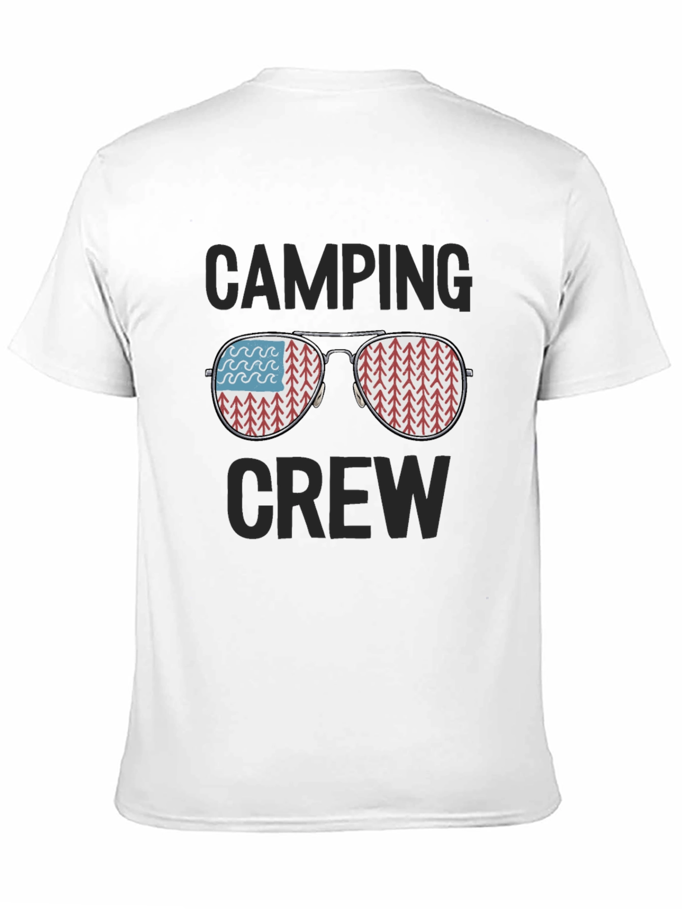 Camiseta Negra Camping Crew Gafas Reflejantes