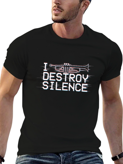 Camiseta Negra con Diseño I Destroy Silence