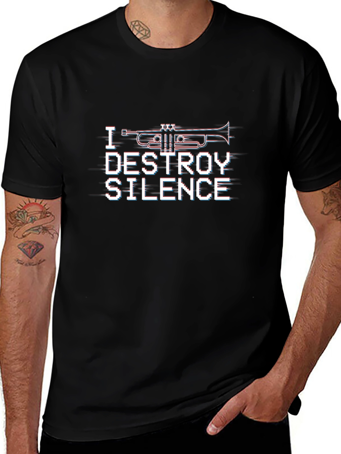 Camiseta Negra con Diseño I Destroy Silence
