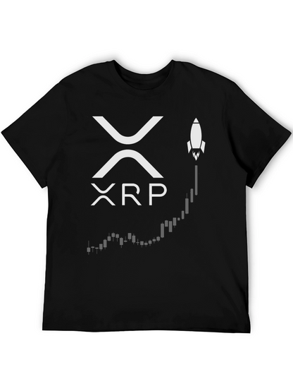 Camiseta Negra XRP Crypto Rocket Moon