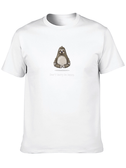 Camiseta Negra con Diseño de Perezoso Zen
