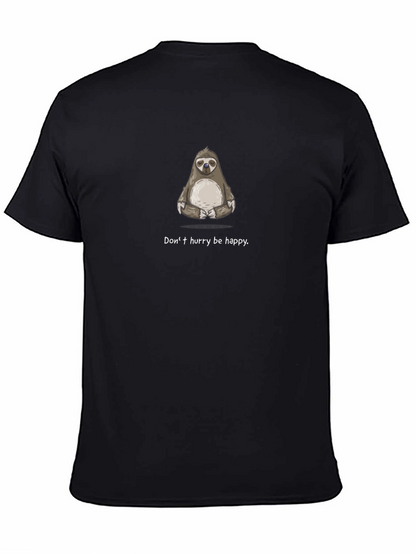 Camiseta Negra con Diseño de Perezoso Zen