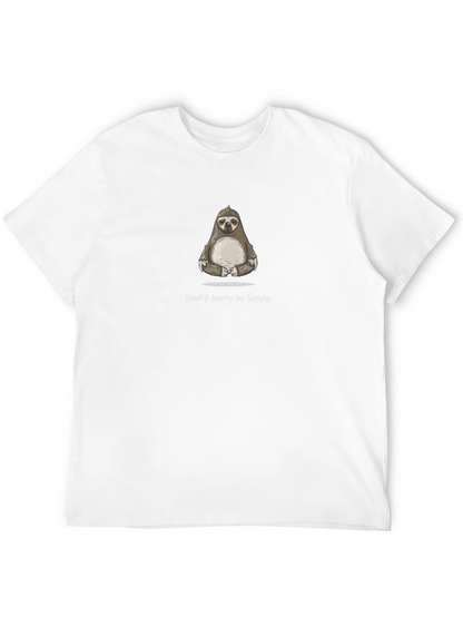 Camiseta Negra con Diseño de Perezoso Zen