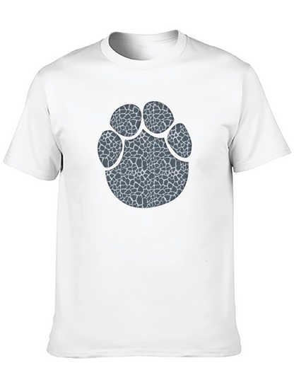 Camiseta Negra con Huella Animal Estampada