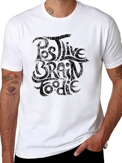 Camiseta Negra con Diseño Positive Brain Foodie