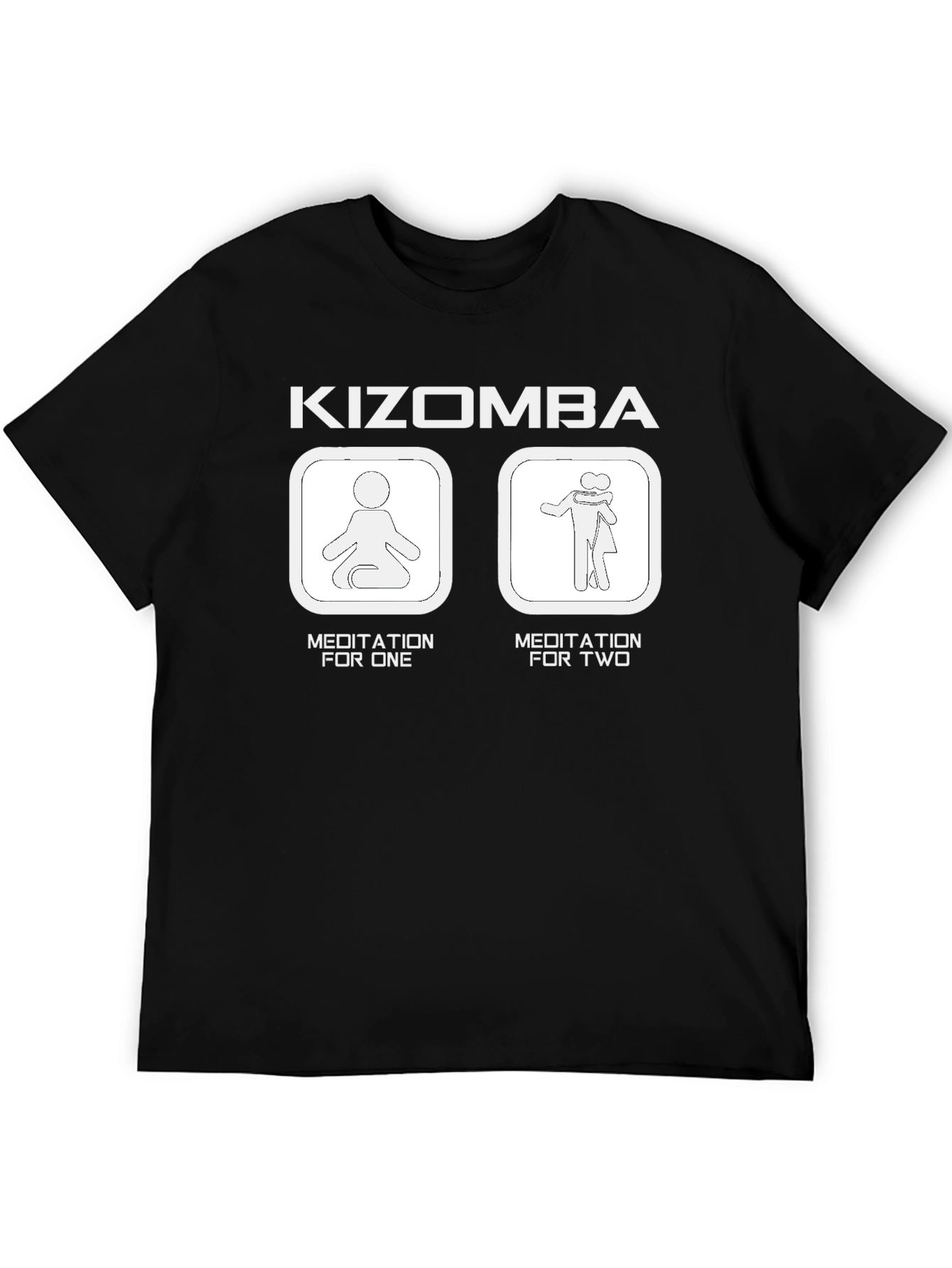 Camiseta Negra Kizomba: Meditación para Uno y para Dos