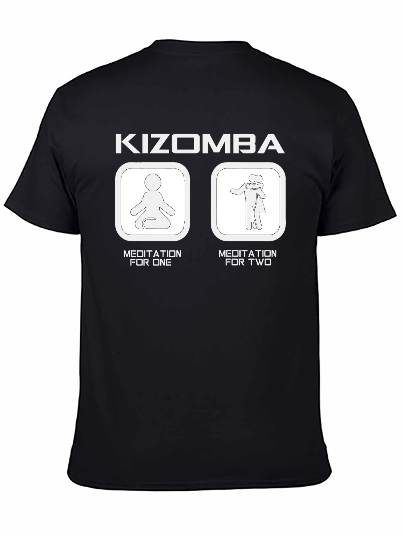 Camiseta Negra Kizomba: Meditación para Uno y para Dos
