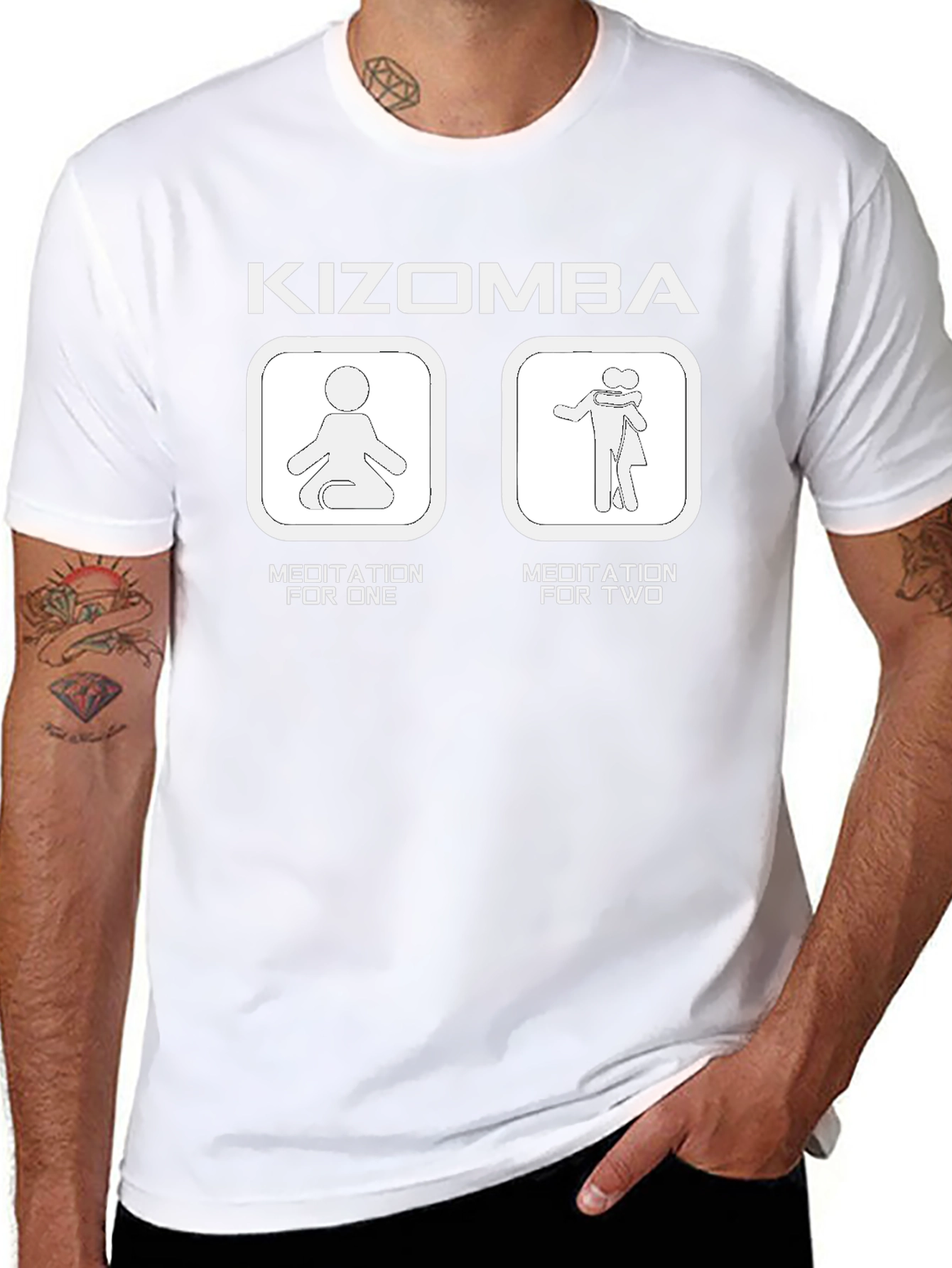 Camiseta Negra Kizomba: Meditación para Uno y para Dos