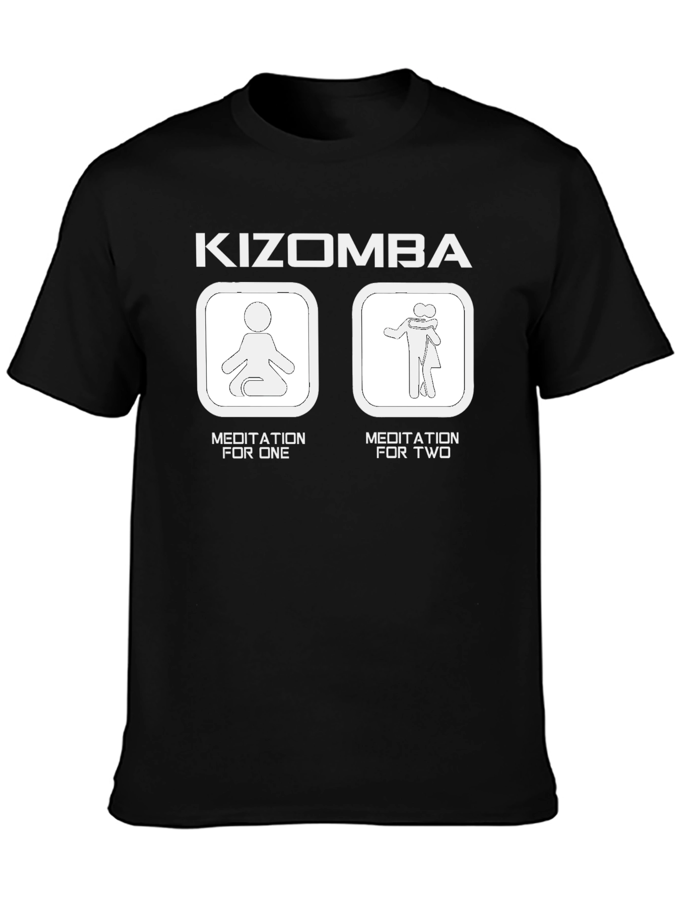 Camiseta Negra Kizomba: Meditación para Uno y para Dos