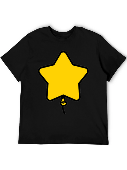 Camiseta Negra con Diseño de Estrella Globo