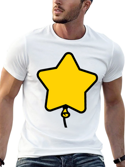 Camiseta Negra con Diseño de Estrella Globo