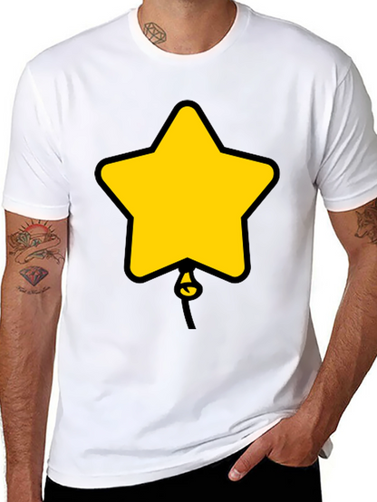 Camiseta Negra con Diseño de Estrella Globo