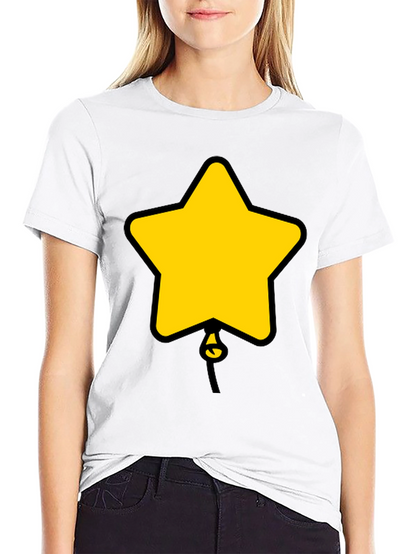 Camiseta Negra con Diseño de Estrella Globo