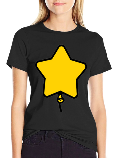 Camiseta Negra con Diseño de Estrella Globo