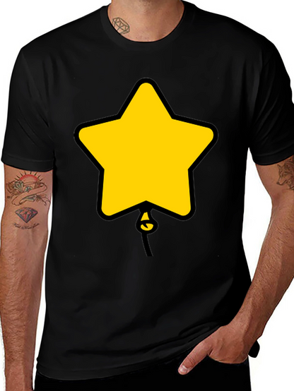 Camiseta Negra con Diseño de Estrella Globo
