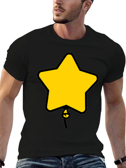 Camiseta Negra con Diseño de Estrella Globo