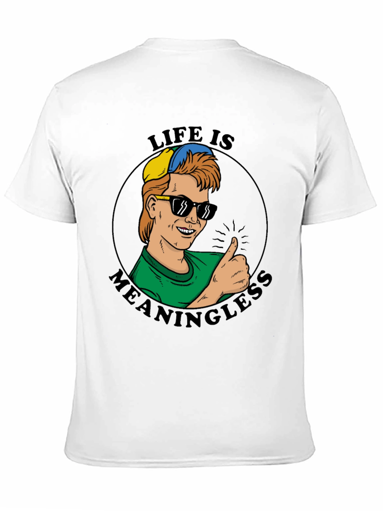 Camiseta Negra Estampada La Vida No Tiene Sentido