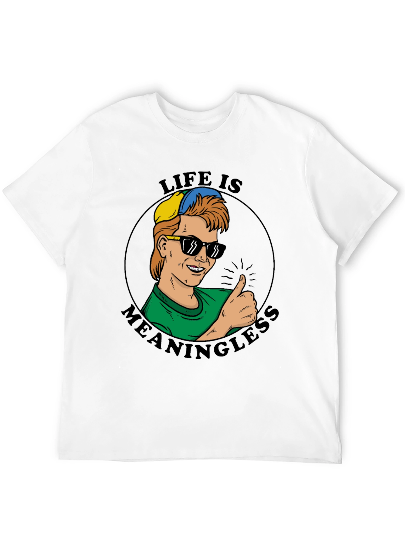 Camiseta Negra Estampada La Vida No Tiene Sentido