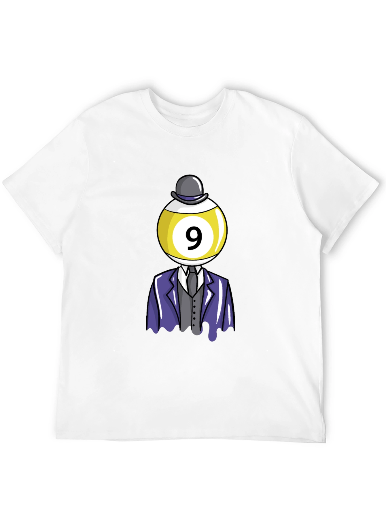 Camiseta Negra con Diseño de Bola 9 Elegante