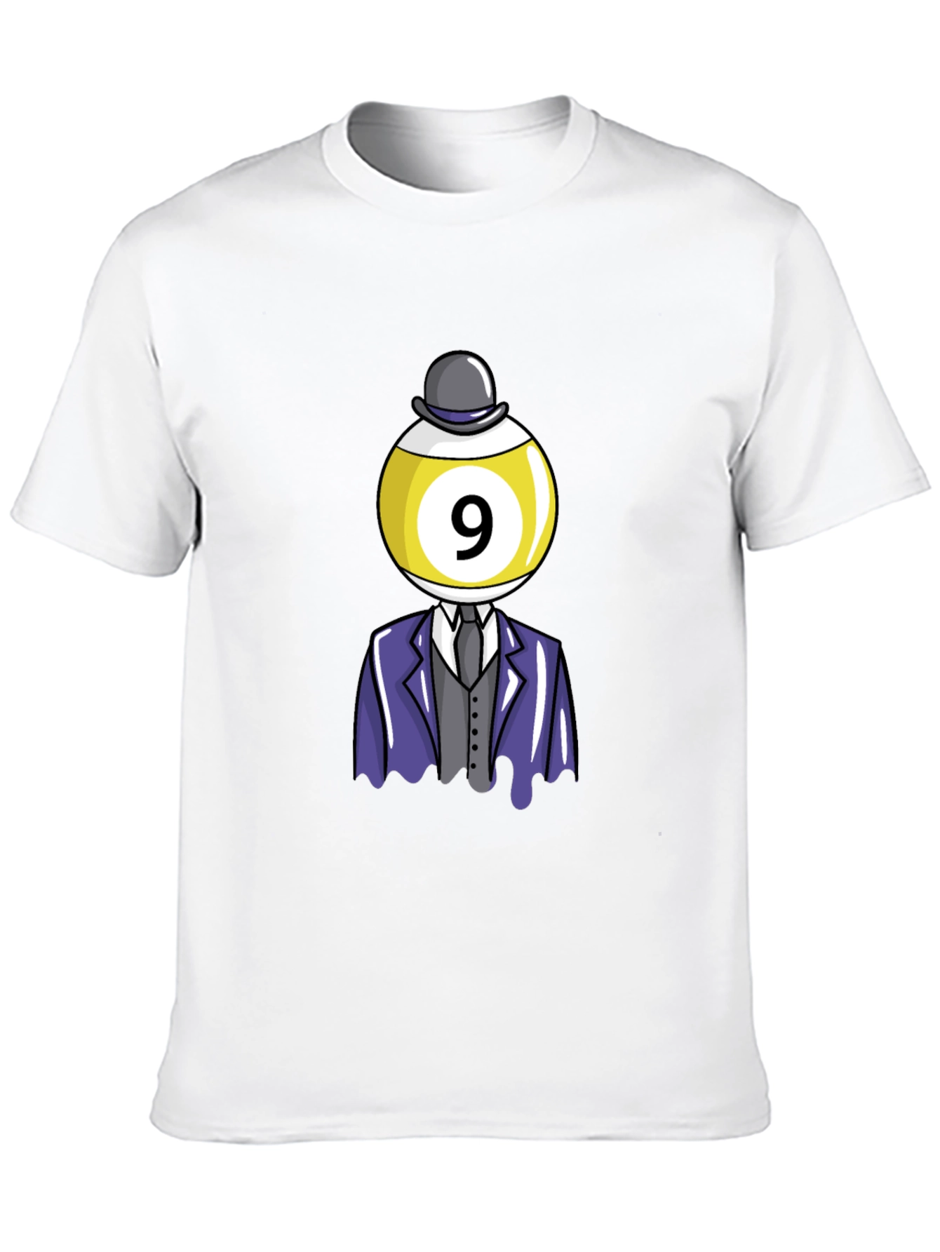 Camiseta Negra con Diseño de Bola 9 Elegante