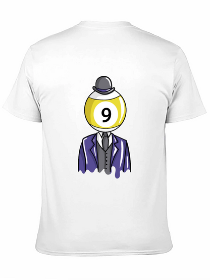 Camiseta Negra con Diseño de Bola 9 Elegante