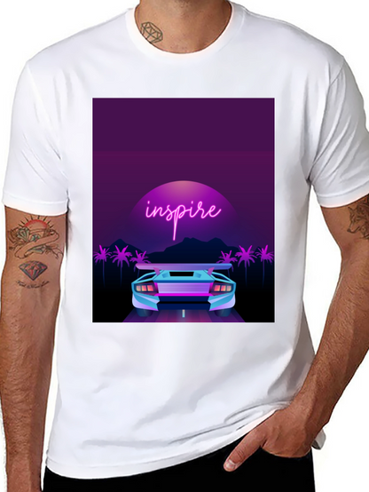 Camiseta Negra con Diseño Inspire Retro