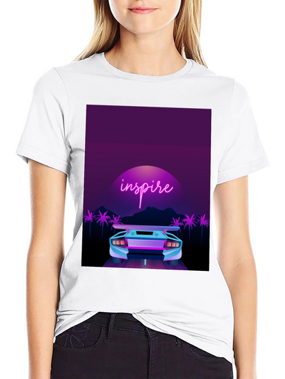 Camiseta Negra con Diseño Inspire Retro