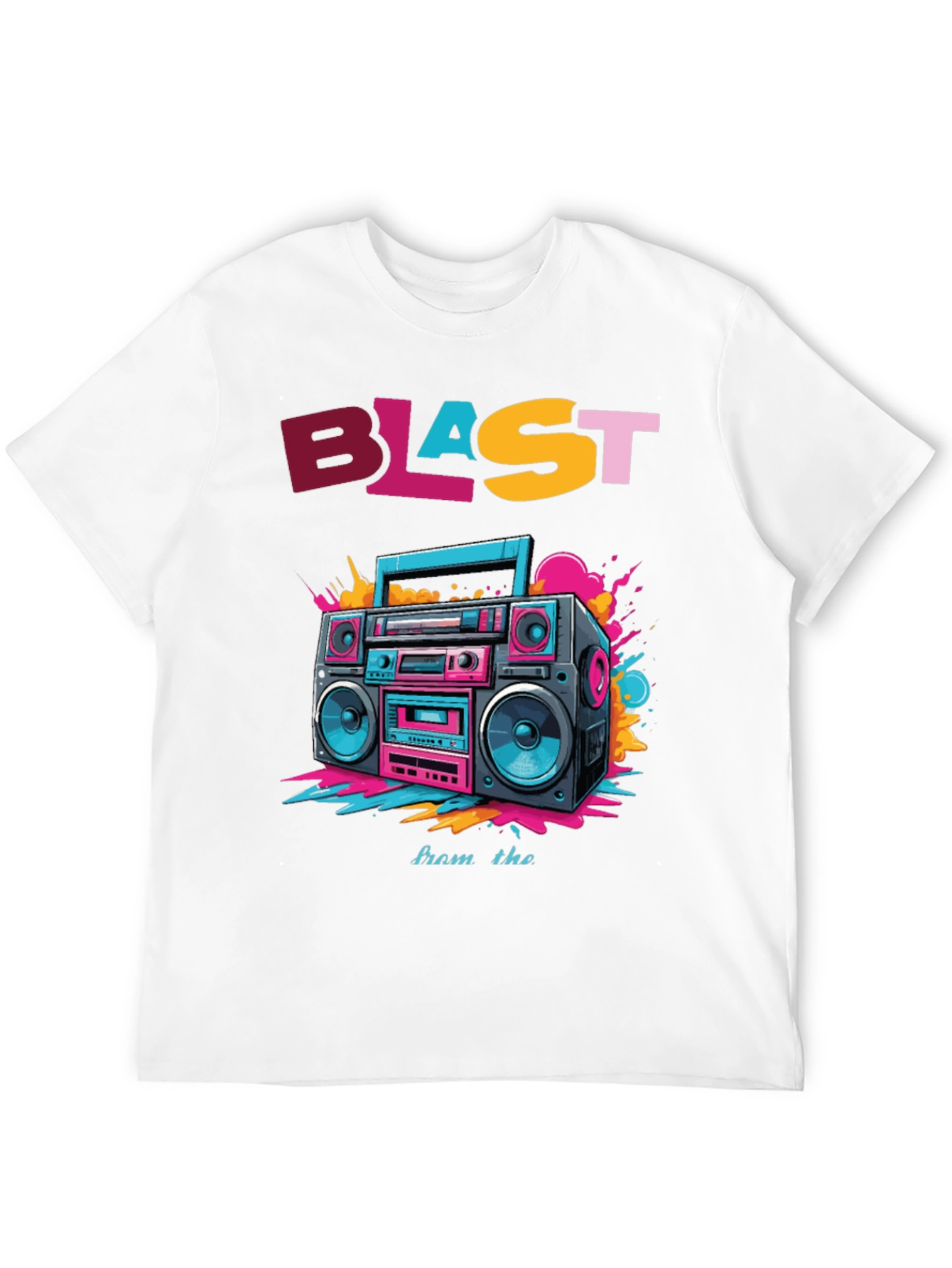 Camiseta Negra con Diseño Retro Blast from the