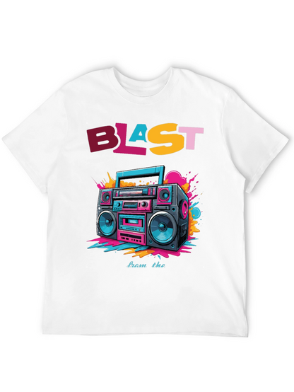Camiseta Negra con Diseño Retro Blast from the