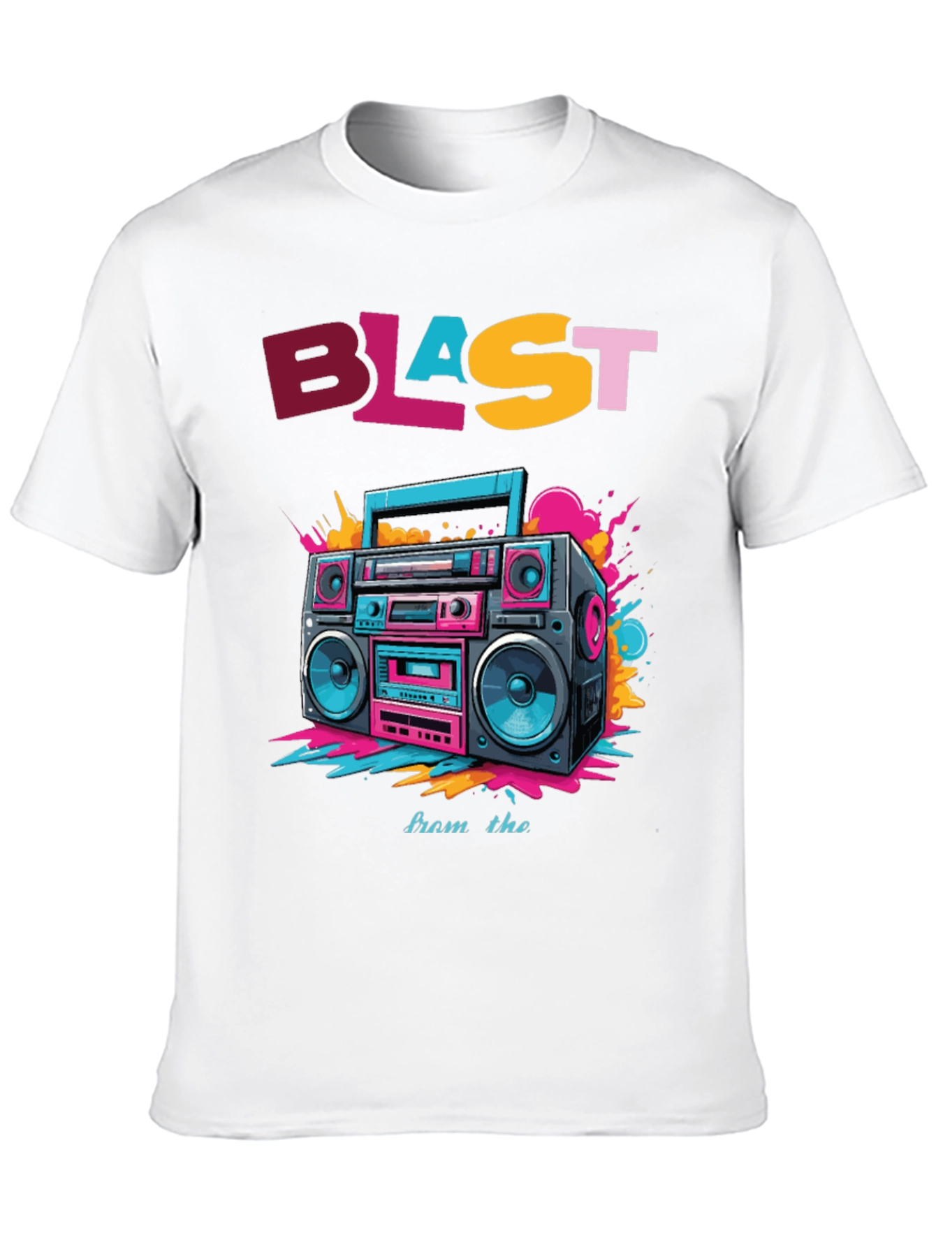 Camiseta Negra con Diseño Retro Blast from the