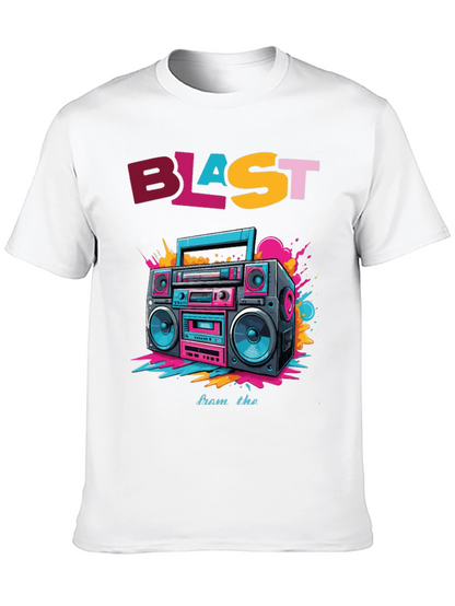 Camiseta Negra con Diseño Retro Blast from the