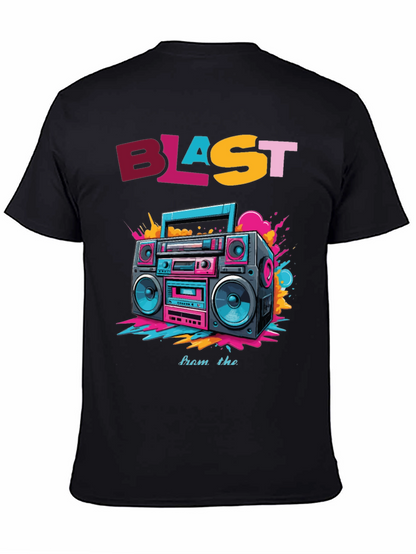 Camiseta Negra con Diseño Retro Blast from the