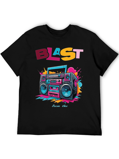 Camiseta Negra con Diseño Retro Blast from the