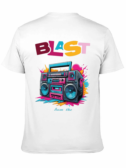 Camiseta Negra con Diseño Retro Blast from the