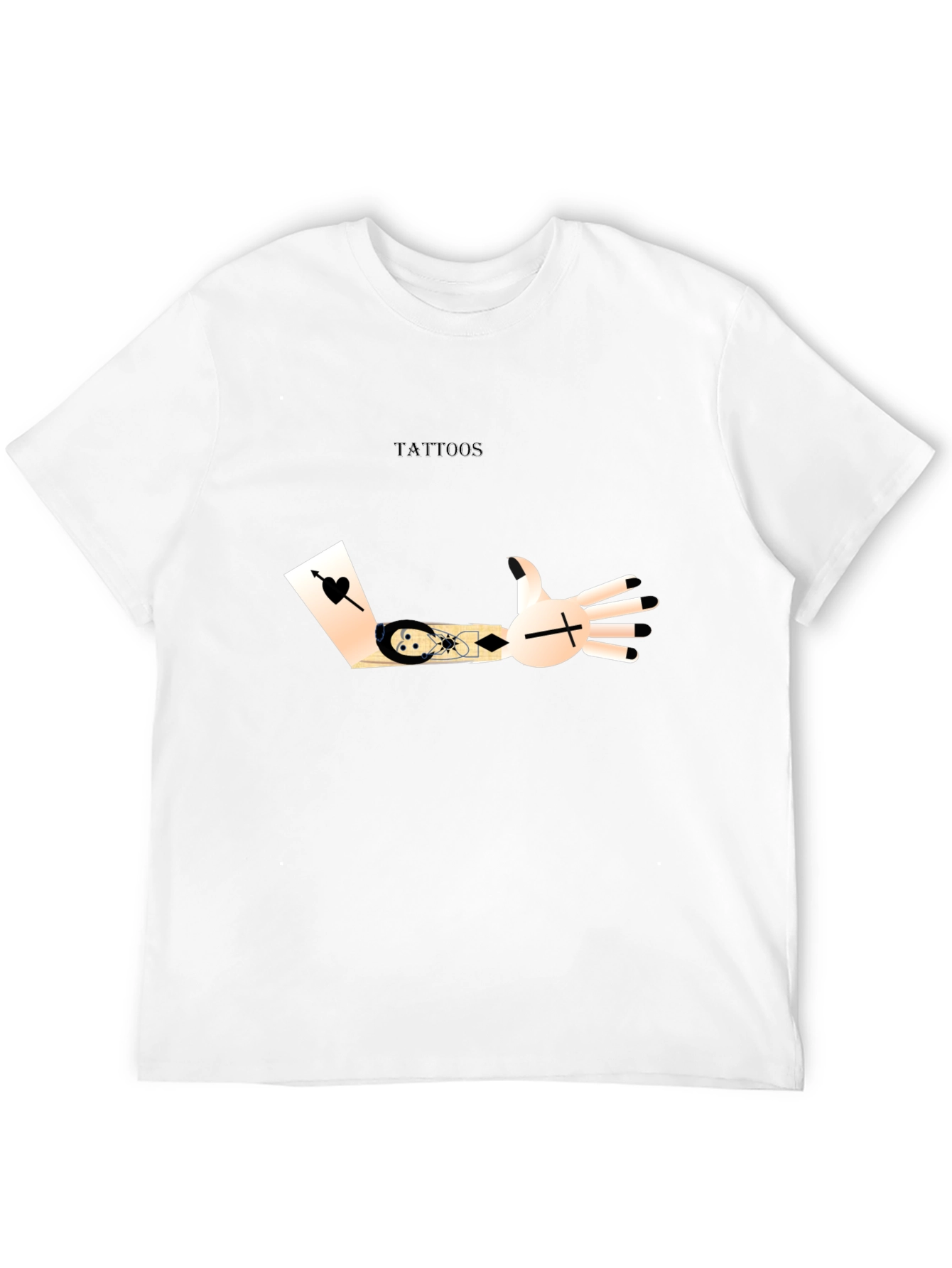 Camiseta Negra con Diseño de Tatuajes