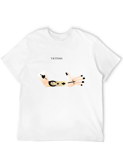 Camiseta Negra con Diseño de Tatuajes