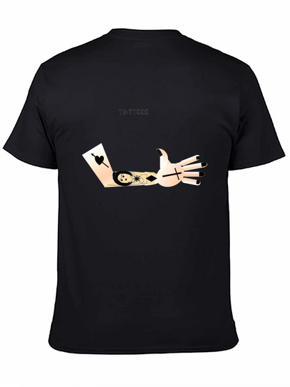 Camiseta Negra con Diseño de Tatuajes