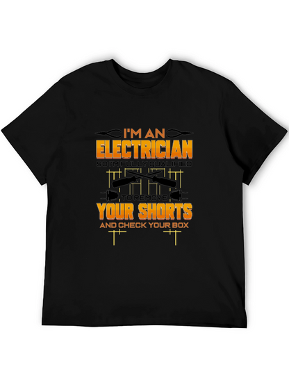 Camiseta Negra Eléctrico Humorístico